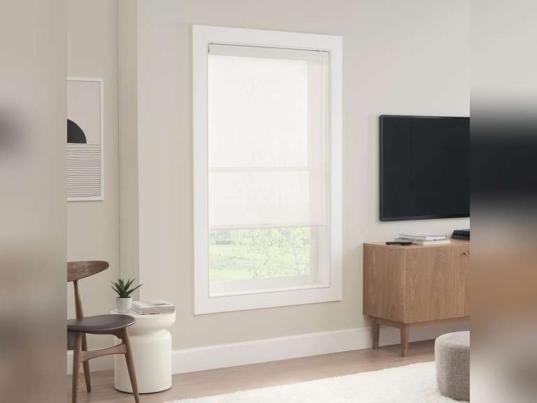 ECLIPSE Solar Modern Cordless Light Filtering Privacy Window Roller Shade for Bedroom or Living Room (1 Pack), 23 in x 72 in, Snow 63