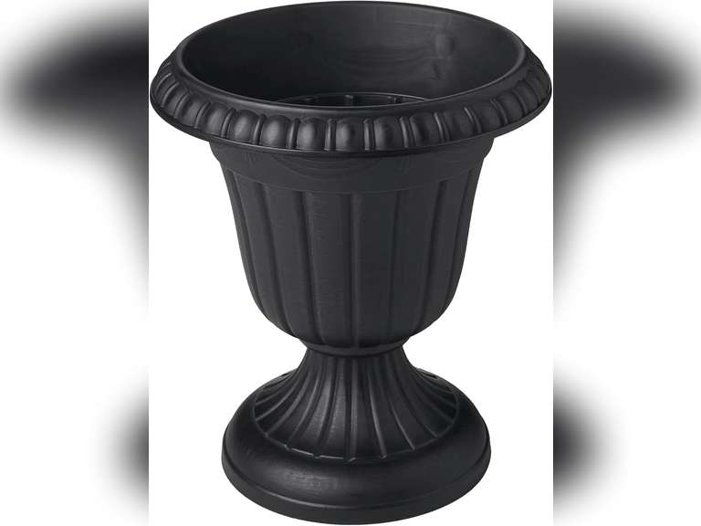 Arcadia Garden Products PL10BK Classic Traditional Plastic Urn Planter, 15" x 13", Black (2Pack) 69