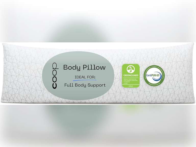Coop Home Goods Original Body Pillow, Adjustable Body Pillows for Adults, 20x 54 Long Pillow for Bed, Back, Shoulder, Hip & Knee Side Sleeper Pillows for Adults with Memory Foam & Washable Cover 99