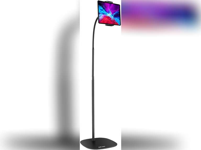 AICase Aluminium Adjustable Height Adjustable (91 cm - 137 cm) & 2.2 kg Stable Base with Gooseneck Compatible with iPad/Tablet from 4.6-13 Inches/Mobile Phone Holder Holder Floor Stand 40