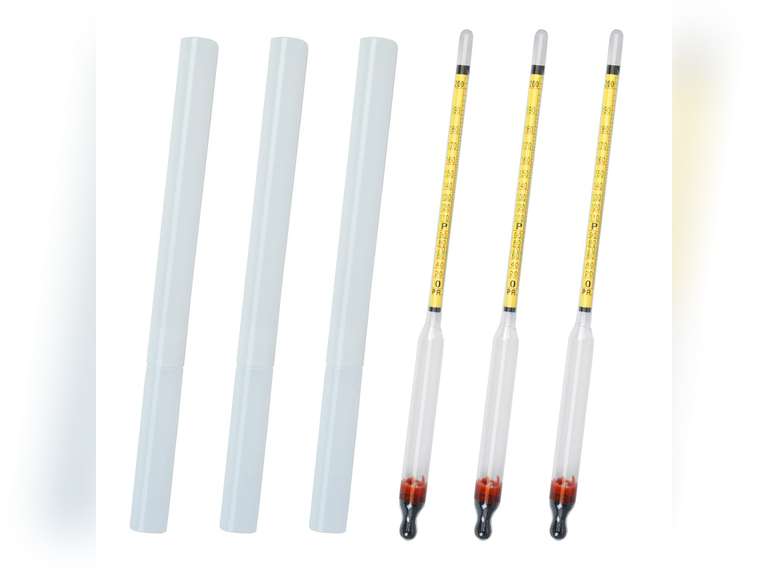 Hydrometer Alcohol 0-200 Proof and Tralle Accurate Alcohol Proof Tester for Liquor, Distilling Moonshine Alcoholmeter(3 Pcs High Alcohol Proof) 15