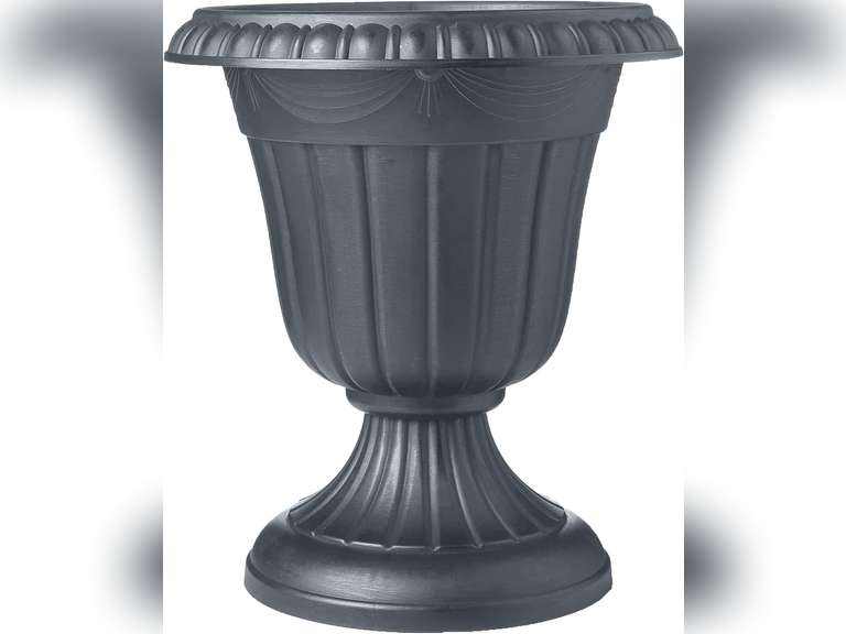 Arcadia Garden Products PL20GY 10" x 12" Traditional Plastic Urn, Medium, Grey 36