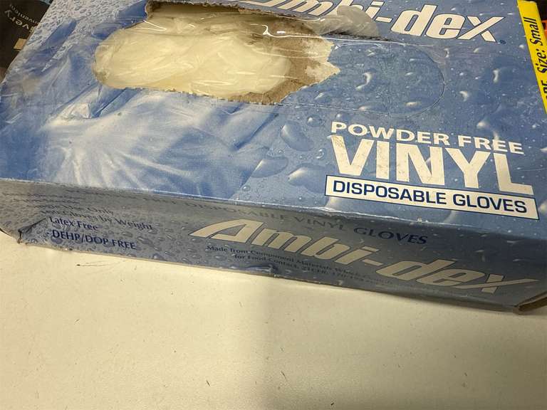 Ambi-Dex 64-V2000PF/S Disposable Vinyl, Industrial Grade, Clear, Pf, 4 Mil White S 46