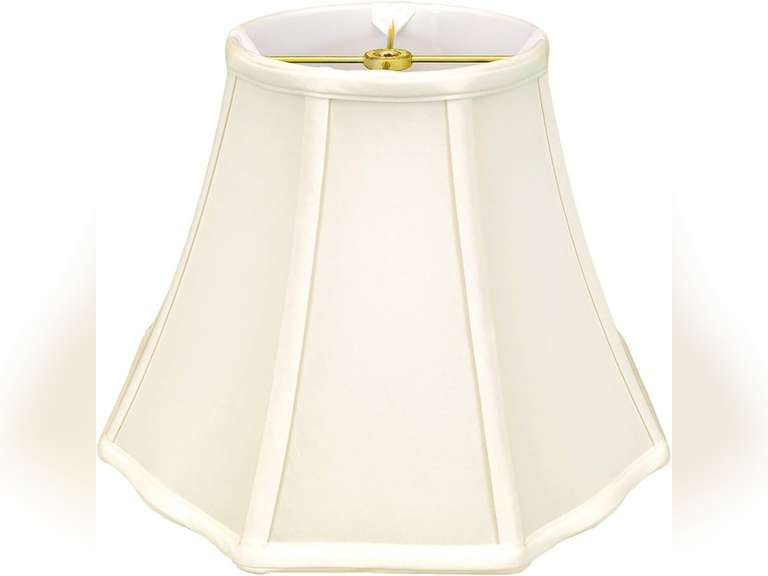Royal Designs Flare Bottom Outside Corner Scallop Lamp Shade, 6.5 x 12 x 9.25, Eggshell 95