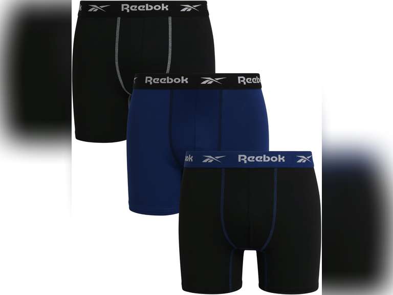 Reebok Mens Boxer Briefs - 3 Pack Stretch Moisture Wicking Mens Underwear with Contour Pouch Boxers for Men (Size L) 20
