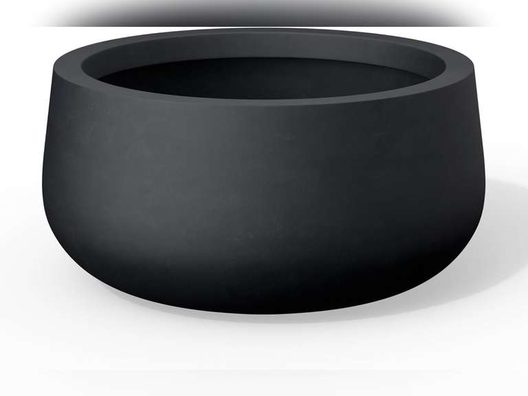 Kante 11.8 Inch-Dia Round Concrete Bonsai Planter with Drainage Hole, Large Plant Pot for Indoor Outdoor Plants, Suitable for Patio, Garden, Home, Black 40