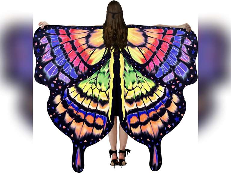 Butterfly Wings Costume, Double-Sided Printing Adult Halloween Butterfly Cape Costume Women Party 27