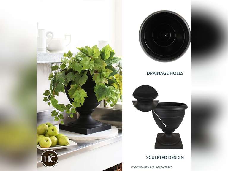 Akro-Mils RUA16000G18 16-Inch Olympia Marina Series Urn, Black Onyx 30