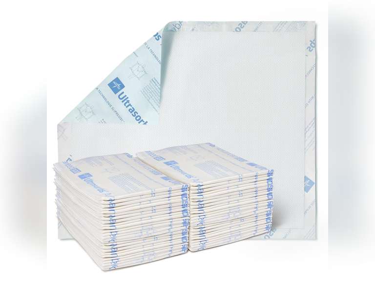 Medline Ultrasorbs Advanced Premium Disposable Underpads with SlipResist Technology, 30" x 36", 70 Count 145