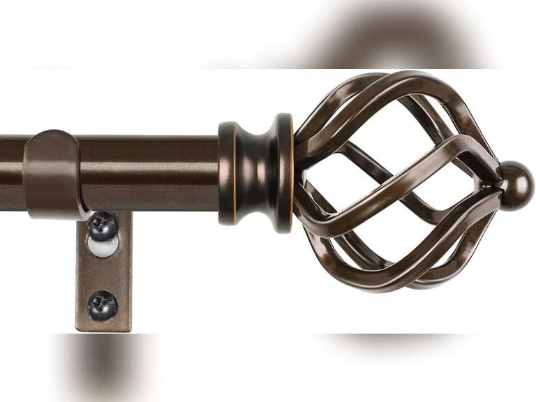 (Similar)different color KAMANINA Bronze Curtain Rod 32 to 58 Inch(2.6-4.8ft), Adjustable Curtain Rods for Windows 28 to 48 Inch, 3/4 Inch Splicing Drapery Rods with Twisted Cage Finial 19