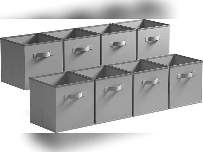 GRANNY SAYS Cube Storage Bins, 13x13x13 Cube Storage Organizer, Collapsible Storage Bins, Closet Storage Bins, Baskets for Shelves, Fabric Storage Cube, Cubby Storage Organization Gray, 8-Pack 36