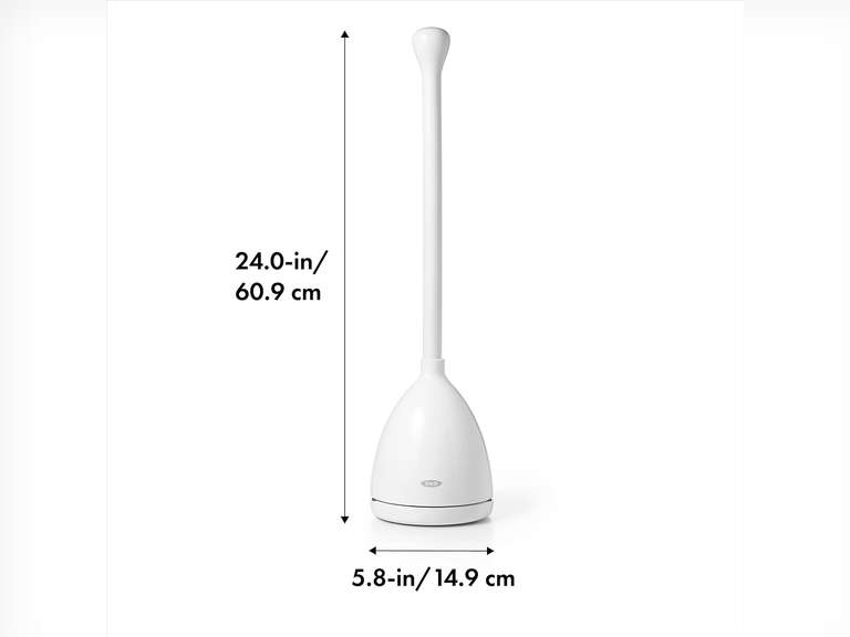 OXO Good Grips Toilet Plunger with Holder, White 43