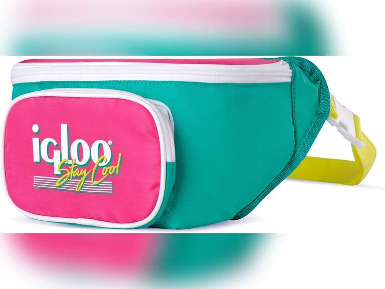 Igloo Retro Fanny Packs Cooler, Insulated Crossbody Bag, Fashion Waist Packs, Adjustable & Lightweight Travel Hip Pack 17