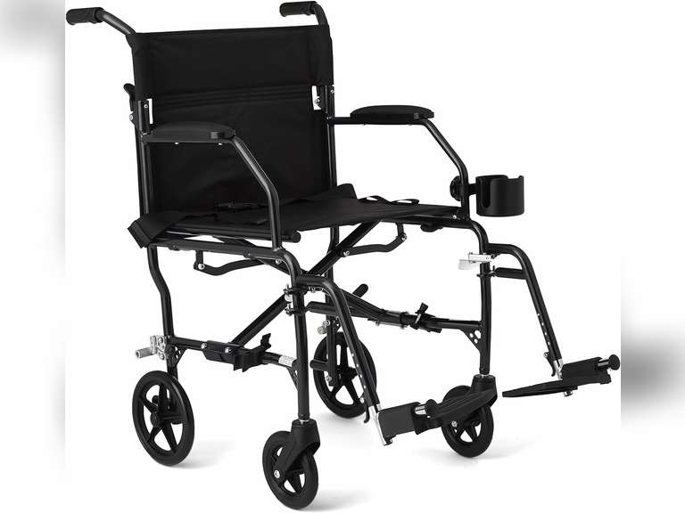 Similar model. Medline Ultra Lightweight Transport Wheelchair for Adults, Foldable, 19-Inch Seat Width, Black Frame, Black Upholstery 139