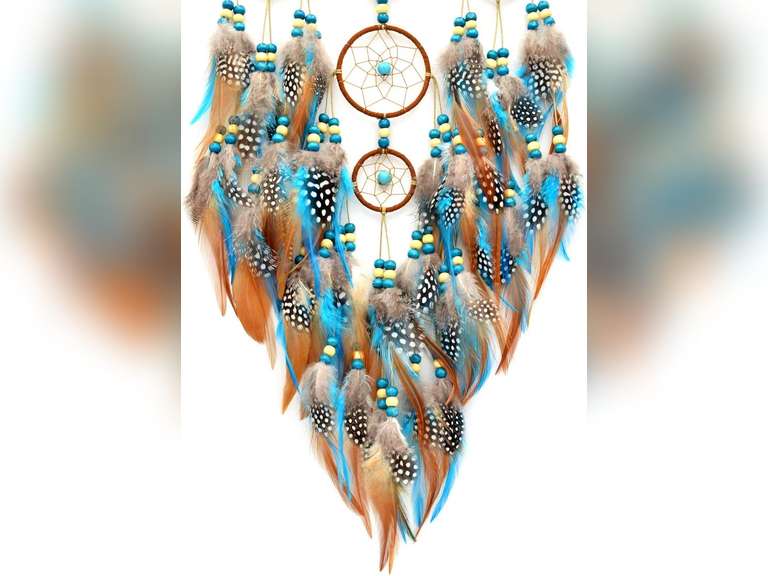 Urdeoms Large Dream Catchers for Girls Room Decor Boho Moon Dream Catcher Wall Decor Turquoise Hanging Ornament for Living Room Dorm Decor Hippie Gifts (NO.34) 19