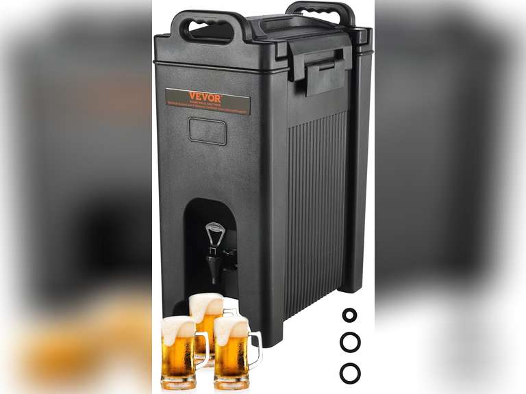 VEVOR Insulated Beverage Dispenser, 5 Gallon, Food-grade LDPE Hot and Cold Beverage Server, Thermal Drink Dispenser Cooler with 0.9 in PU Layer Two-Stage Faucet Handle, for Restaurant Drink Shop 239