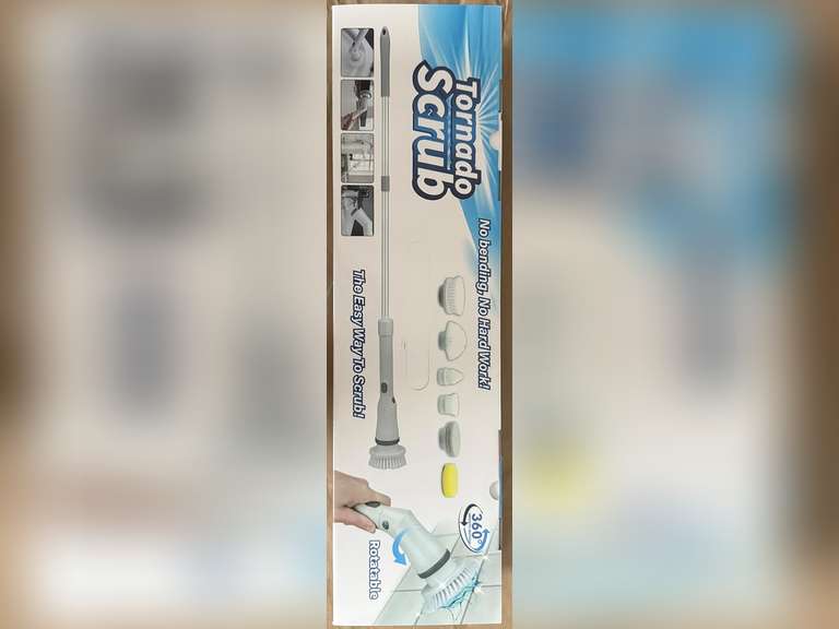 Tornado Scrub Electric Power Scrubber, 360 Rotating Brush, USB Rechargeable, IPX6 Waterproof, Multi-Brush Attachments 30