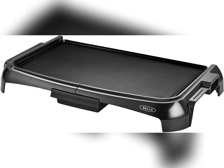 BELLA 10" x 16" Griddle Non-Stick, Adjustable Control Knob with 7 Settings, Dishwater Safe, PFOA Free, Black 23