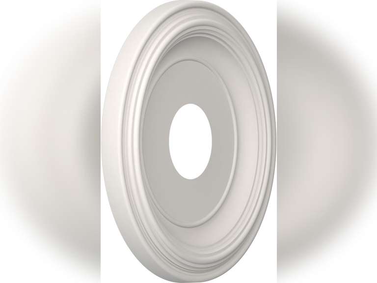 Ekena Millwork CMP13TRGBW Traditional Thermoformed PVC Ceiling Medallion (Fits Canopies up to 7 1/2"), 13"OD x 3 1/2"ID x 1 1/4"P, UltraCover Satin Blossom White 49