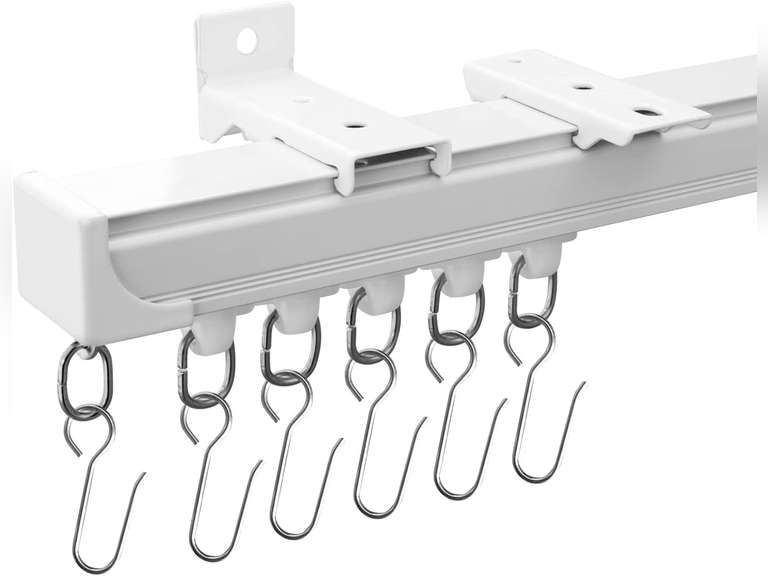 MaKefeile Curtain Tracks Ceiling Wall Mounted Heavy-Duty Curtains Rails Room Divider Curtain Track for Living Room Bedroom Room Shower Divider White 3 ft To 9 ft 62