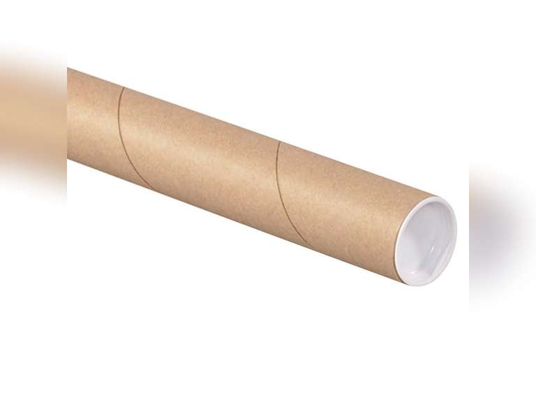 Aviditi Cardboard Tubes with Caps, 24" L x 2" W x 2" H, Pack of 6 | Poster Tube for Mailing and Storage of Blueprints, Artwork, Crafts, Long Art Holder, 24 inches 18