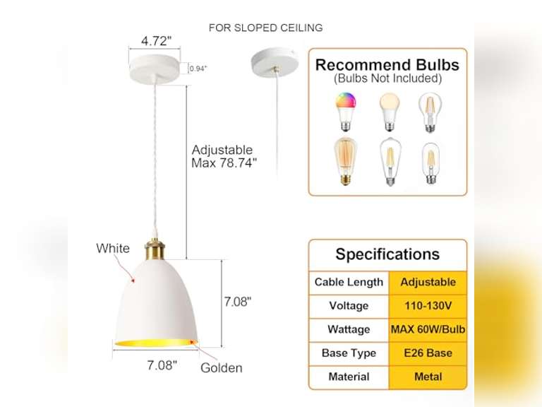 Modern Farmhouse Chandelier White Chandelier, 7 inches in Diameter, Suitable for Kitchen Island, Bedroom, Hallway 10