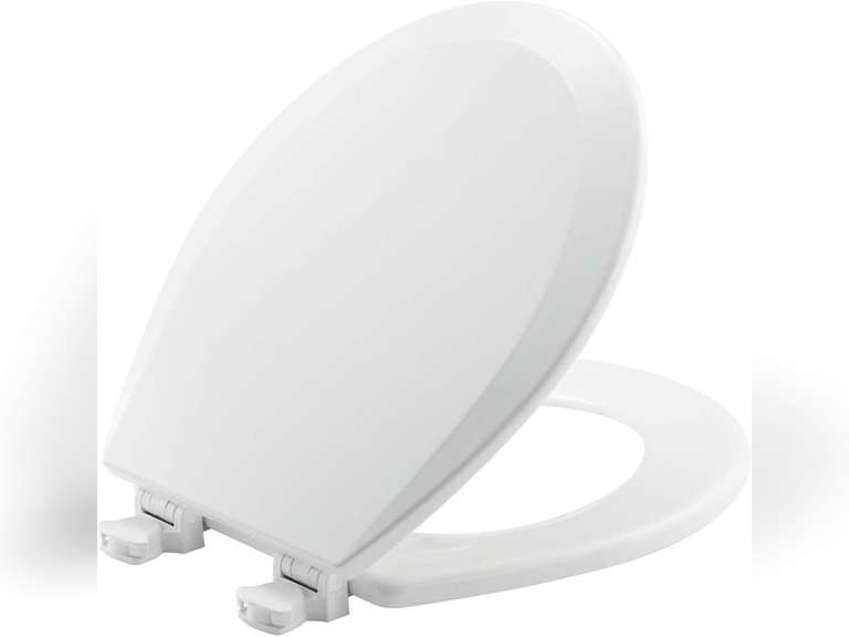 BEMIS 500EC 390 Toilet Seat with Easy Clean & Change Hinges, 1 Pack Round, Cotton White 17