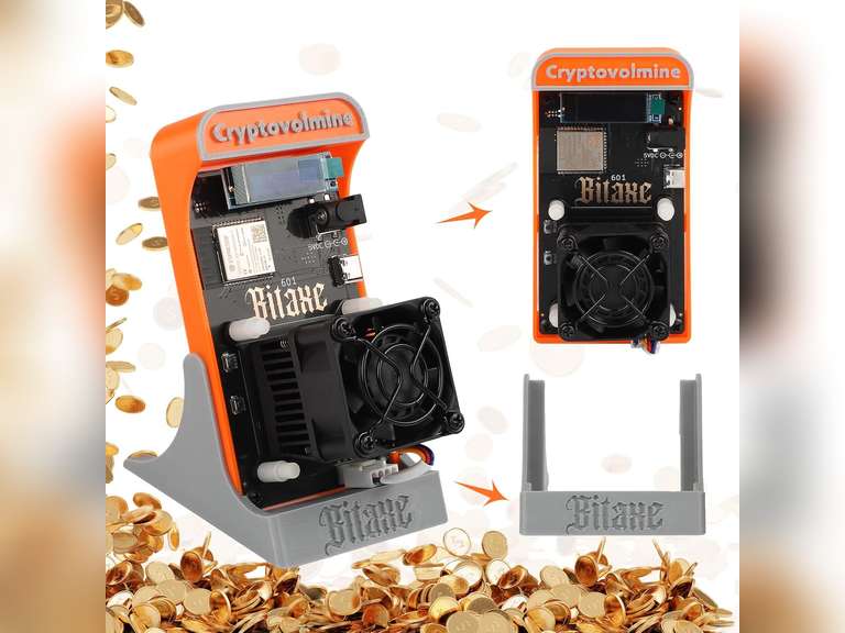 Bitaxe Gamma 601 Bitcoins Miner BM1370 Asic Chip 1.2TH/s Solo Miner 18W/TH Energy Efficiency 2.4G WiFi Home Use BTC Miner Low Noice Crypto Miner Include PSU with Open Source, Updated Software,Orange 139