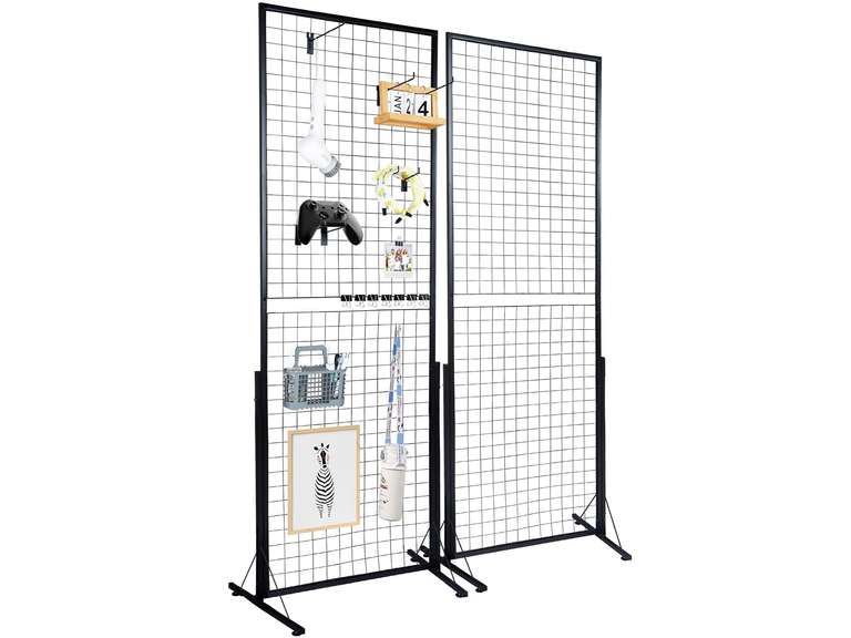 Gridwall Racks VEVOR 2' x 5.6' Grid Wall Panels Tower, 2 Packs Wire Gridwall Display ...