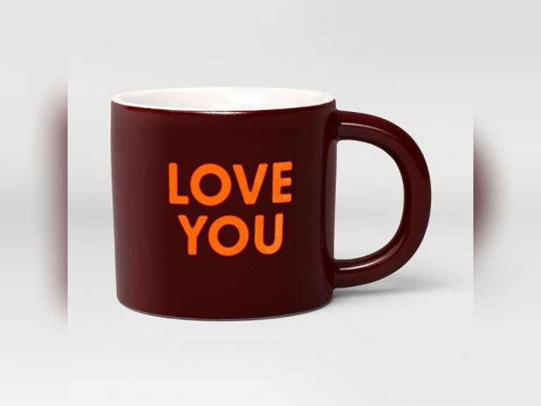 16oz Stoneware Love You Mug Maroon - Room Essentials 2 pack 11