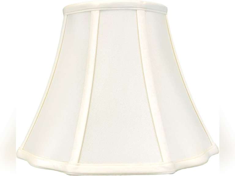 Royal Designs Flare Bottom Outside Corner Scallop Lamp Shade, 6.5 x 12 x 9.25, Eggshell 95