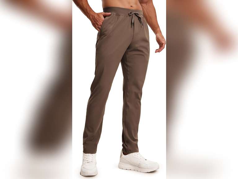 CRZ YOGA 4-Way Stretch Athletic Pants for Men 30" Workout Lounge Casual Work Jogger with Zip Pocket size M 45