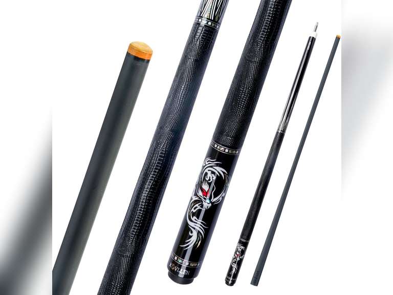 KONLLEN AS Carbon Fiber Inlay Abalone Shell Pool Cue Stick 10.5/11.5/12.5mm Leather Wrap/Wrapless Black Technology Low Deflection Billiard 499