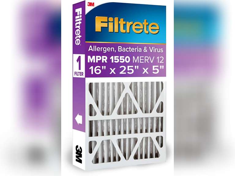 Filtrete 16x25x5, AC Furnace Air Filter, MPR 1550 DP, Healthy Living Ultra Allergen Deep Pleat, 1-Pack 71