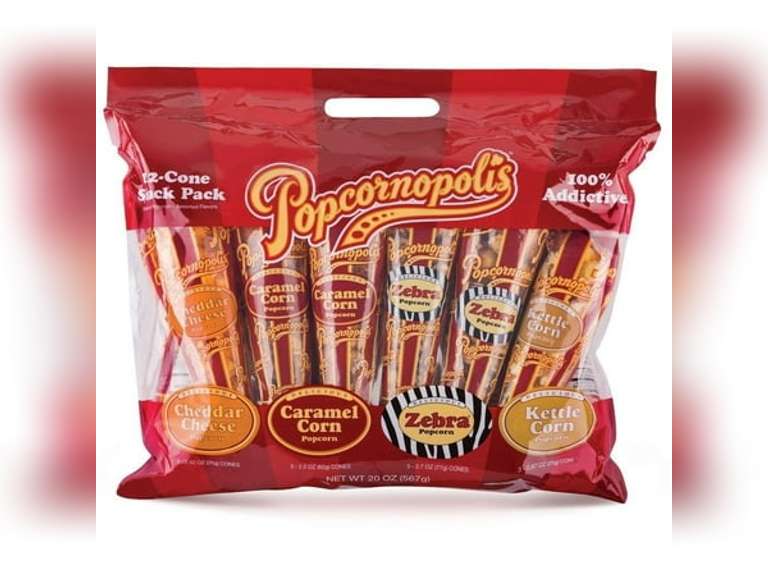 Popcornopolis Popcorn 12 Cone Snack Pack (Gift cone) Best by 10/26/2025 36