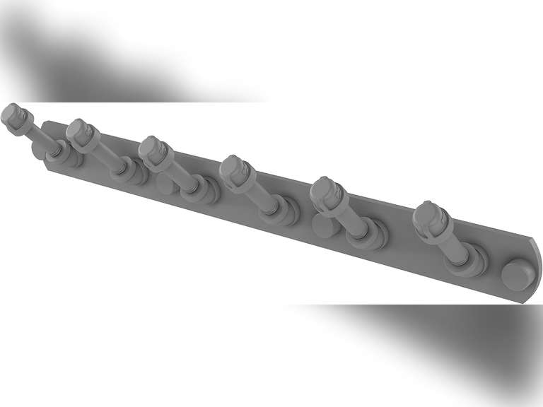 Allied Brass P-300-HK-6 Pipeline Collection 6 Position Tie and Belt Rack Decorative Hook, Matte Gray 89