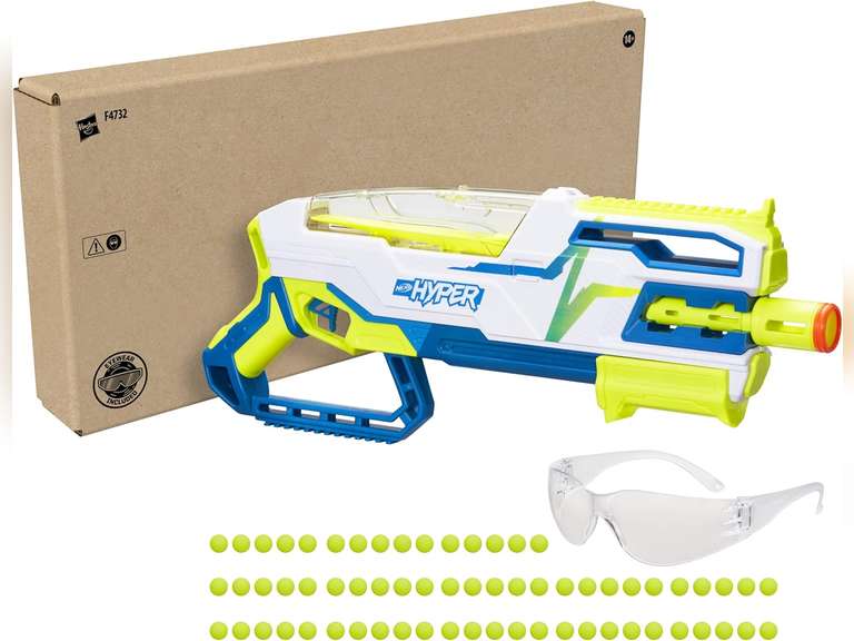 NERF Hyper Bundle, Siege-50 Pump-Action Blaster, Up to 110 FPS Velocity, Eyewear 20