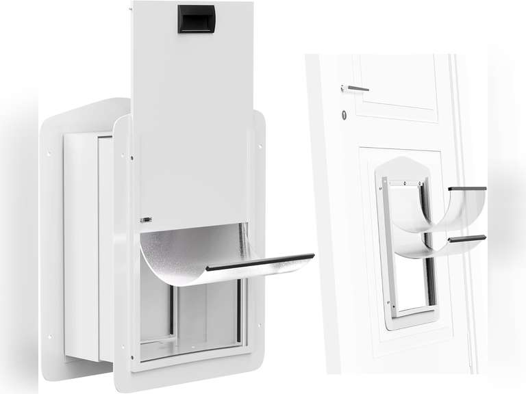 Double-Flap Dog Door for Doors and Wall, with Closing Panel and Lock, Doggy Door and Pet Door, Adjustable Passage, Suitable for Pets Up to 70 lbs.(Large Size) 84