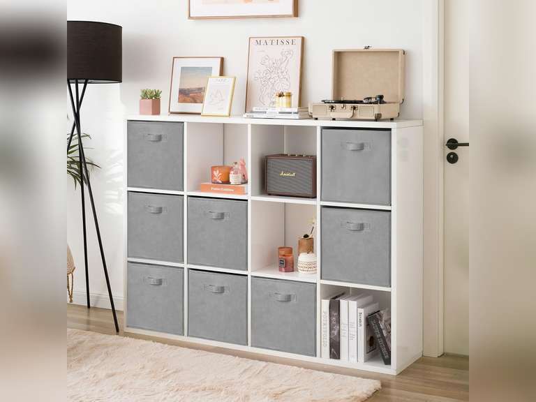GRANNY SAYS Cube Storage Bins, 13x13x13 Cube Storage Organizer, Collapsible Storage Bins, Closet Storage Bins, Baskets for Shelves, Fabric Storage Cube, Cubby Storage Organization Gray, 8-Pack 36