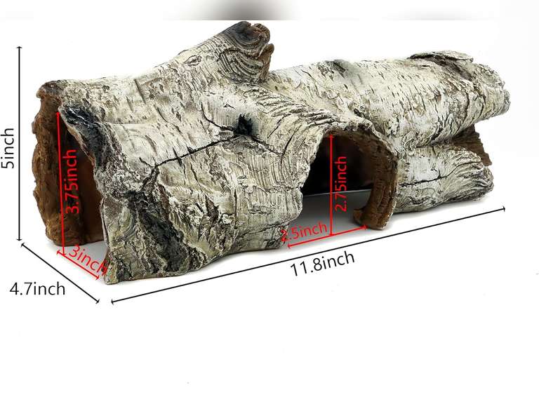 JIHAQUA Aquarium Resin Bark Terrarium Decor, Lizard, Snake or Reptile Hide,Lizard, Spider and Aquarium Fish Hide Cave (Medium Bark A) 20