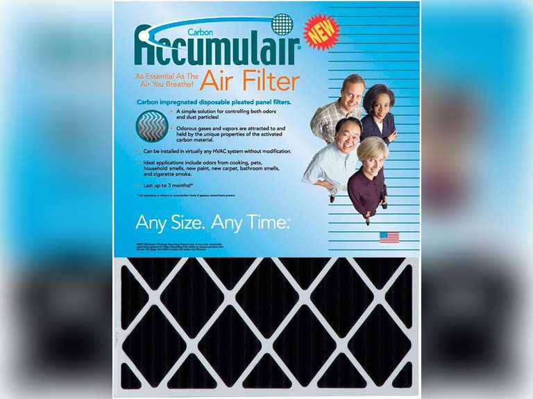Accumulair Carbon 20x20x1 (19.5x19.5) Odor eliminating Air Filter/Furnace Filter 11