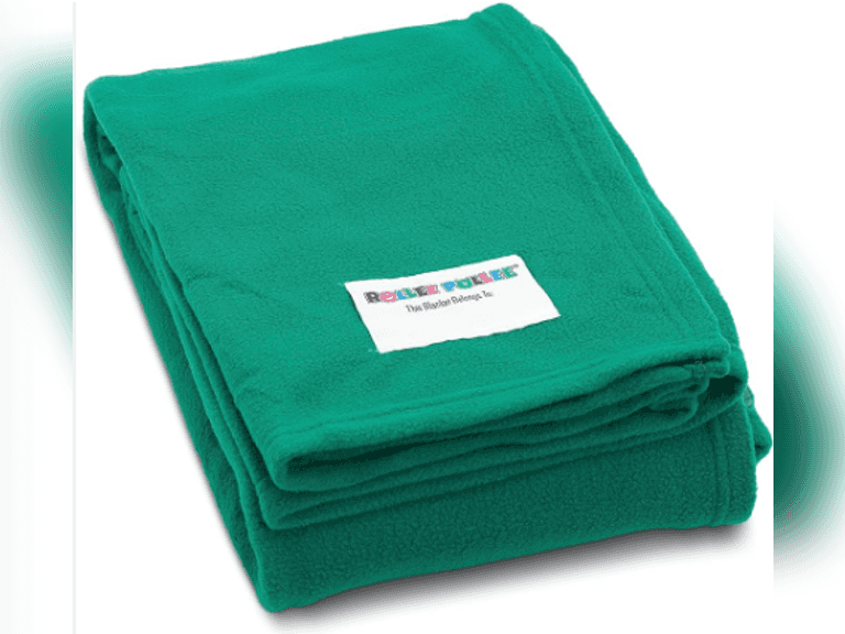 Rollee Pollee Green Fleece Cot Blanket size 50x55 16