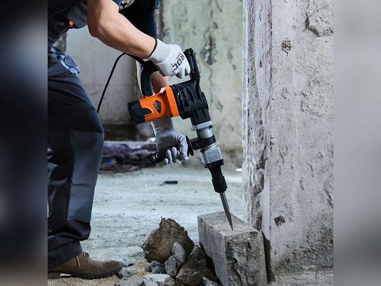 VEVOR Demolition Jack Hammer, 1400W Electric Jackhammer Heavy Duty, 2900 BPM Concrete Breaker 2pcs Chisels Bits Chipping W/Case, Gloves 74