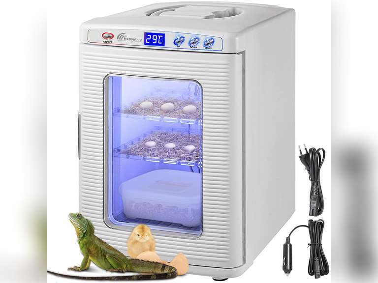 Happybuy Reptile Incubator 25L Scientific Lab Incubator Cooling and Heating 5-60 C 12V/110V Work for Small Reptiles (White) 232