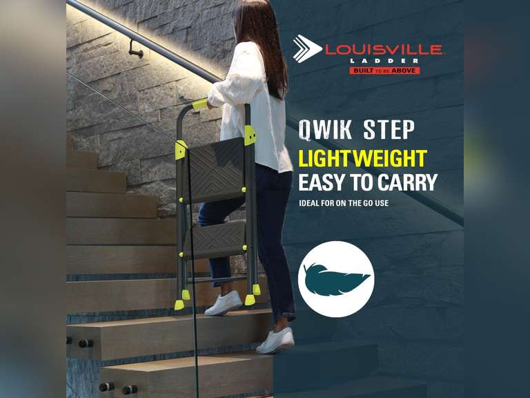 Louisville Ladder 2 Step Ladder, Step Stool with Anti-Slip Pedal, L-4461-02 126