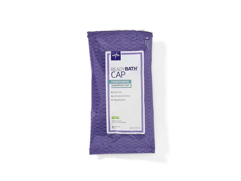 Medline MSC095230 ReadyBath Rinse-Free Shampoo and Conditioning Caps, Scented (Pack of 30) 65