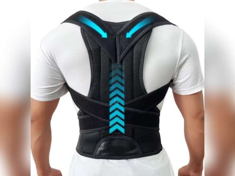 Posture Corrector Back Posture Brace Clavicle Support Stop Slouching and Hunching Adjustable Back Trainer Unisex Correction Belt (Black, Medium) 32