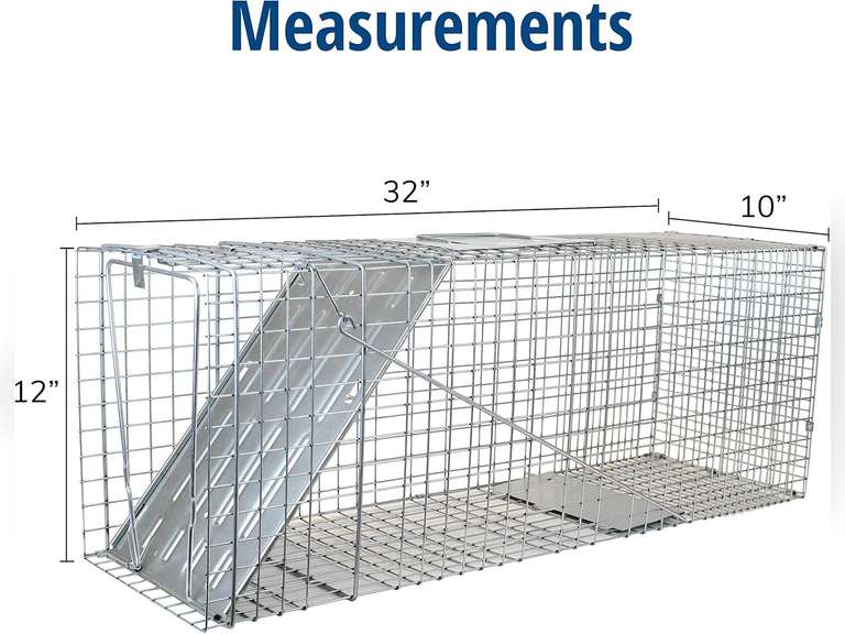 HAVAHART 1079SR Large 1-Door Humane Catch and Release Live Animal Trap Cage - Live Raccoon Trap, for Bobcats, Beavers, Dogs, & More 70