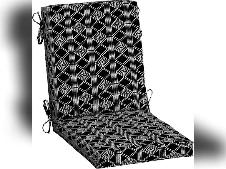 Arden Selections Outdoor Dining Chair Cushion 20 x 20, Black Global Stripes 4 pieces 146