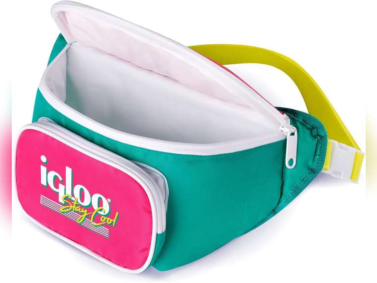 Igloo Retro Fanny Packs Cooler, Insulated Crossbody Bag, Fashion Waist Packs, Adjustable & Lightweight Travel Hip Pack 17